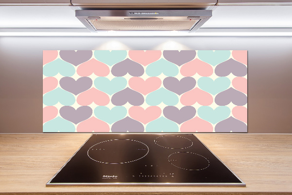 Cooker splashback Colorful hearts