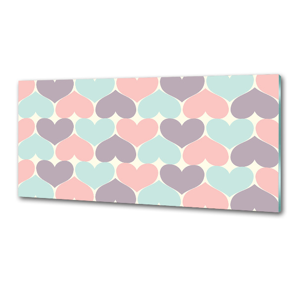 Cooker splashback Colorful hearts