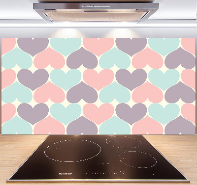 Cooker splashback Colorful hearts