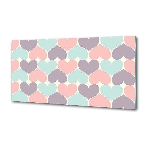 Cooker splashback Colorful hearts