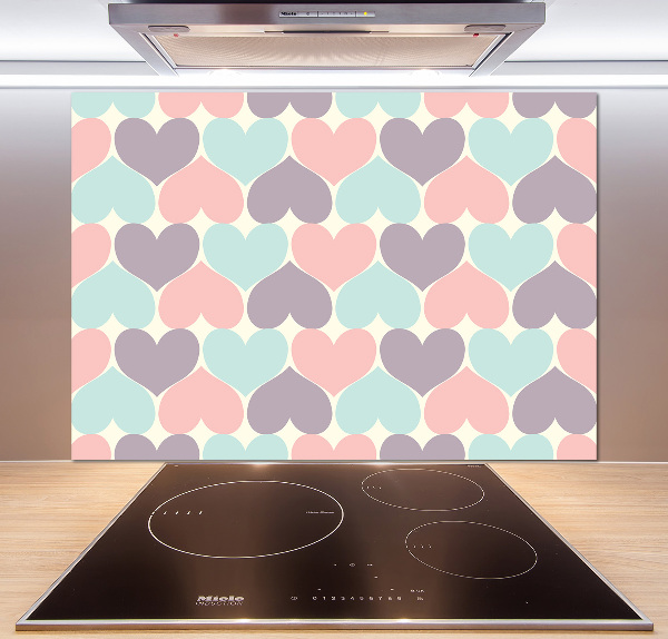 Cooker splashback Colorful hearts