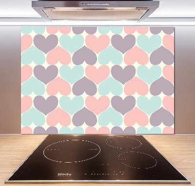 Cooker splashback Colorful hearts