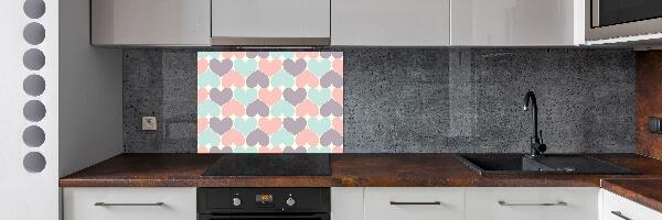 Cooker splashback Colorful hearts