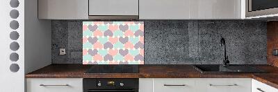 Cooker splashback Colorful hearts