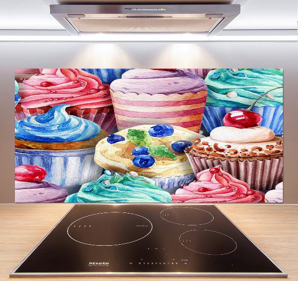 Kitchen splashback Colorful muffins