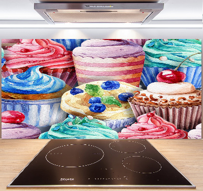 Kitchen splashback Colorful muffins