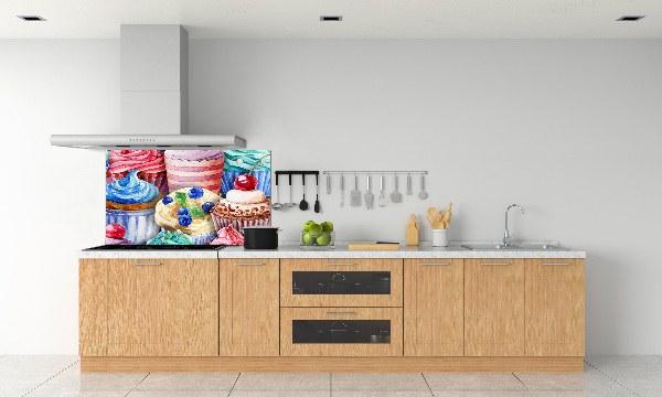 Kitchen splashback Colorful muffins