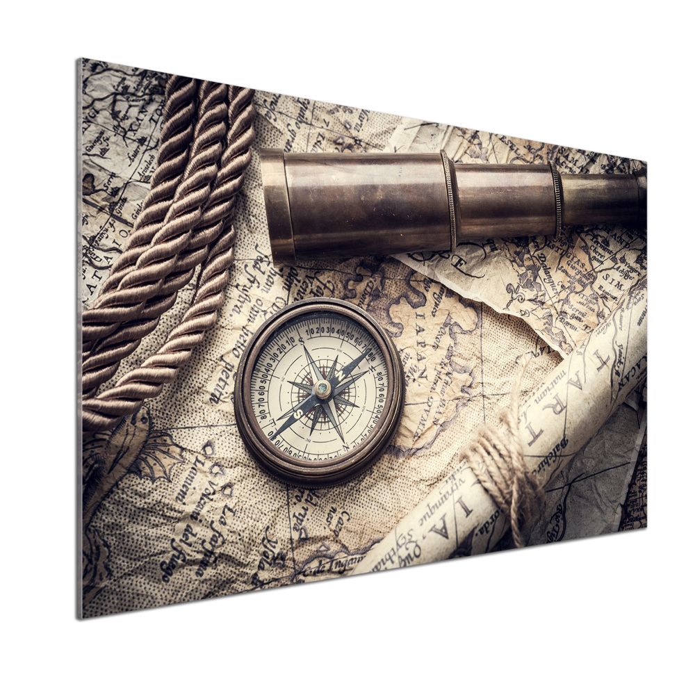 Cooker splashback Compass map of magnifier