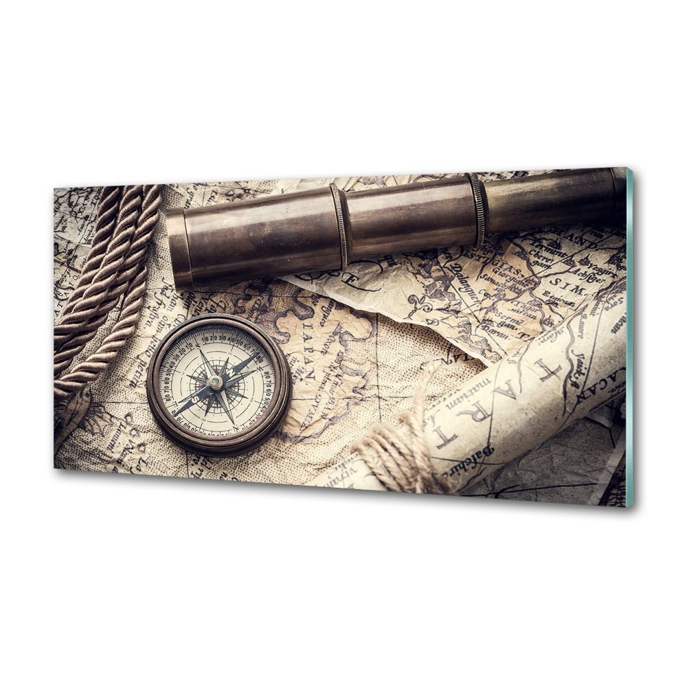 Cooker splashback Compass map of magnifier