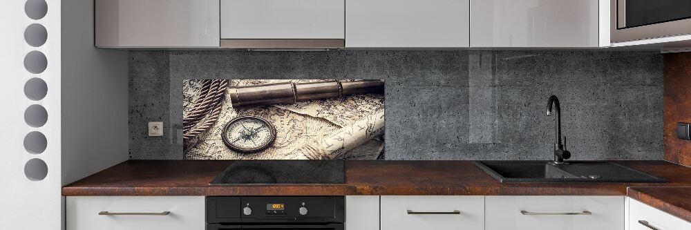 Cooker splashback Compass map of magnifier