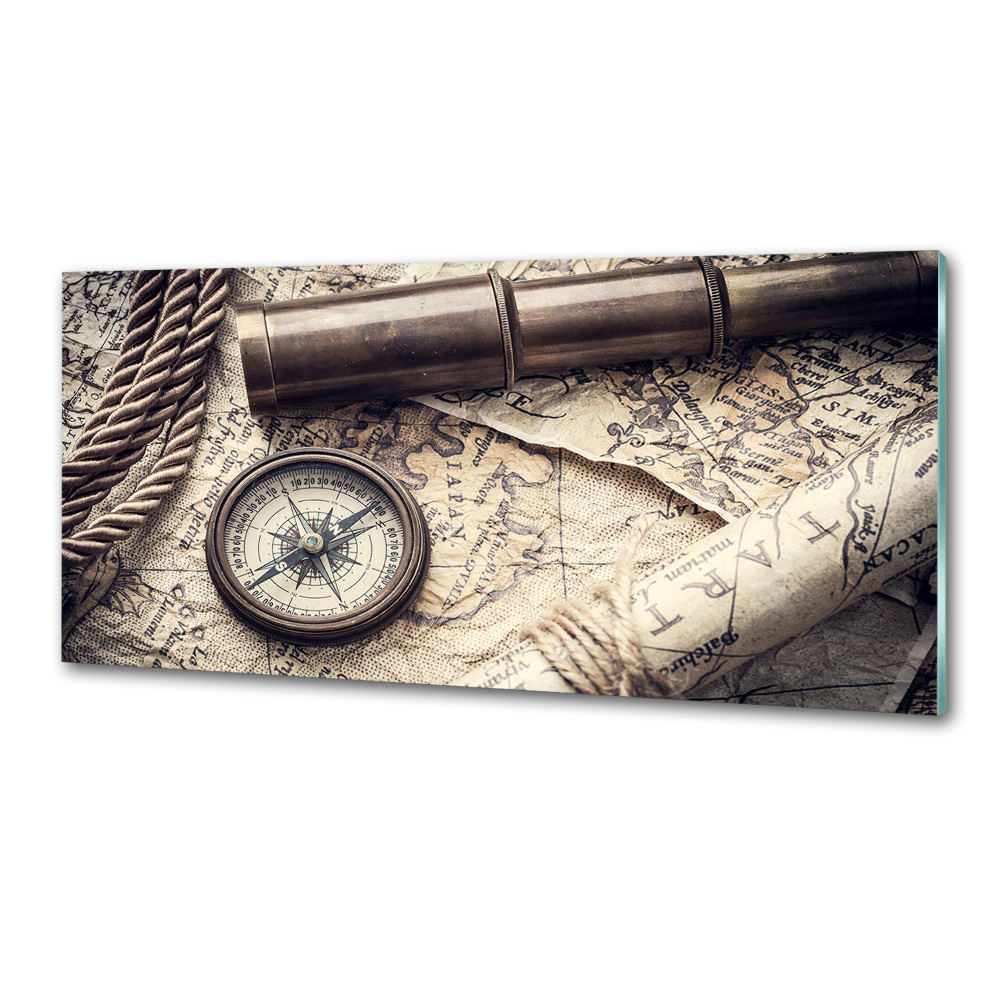 Cooker splashback Compass map of magnifier