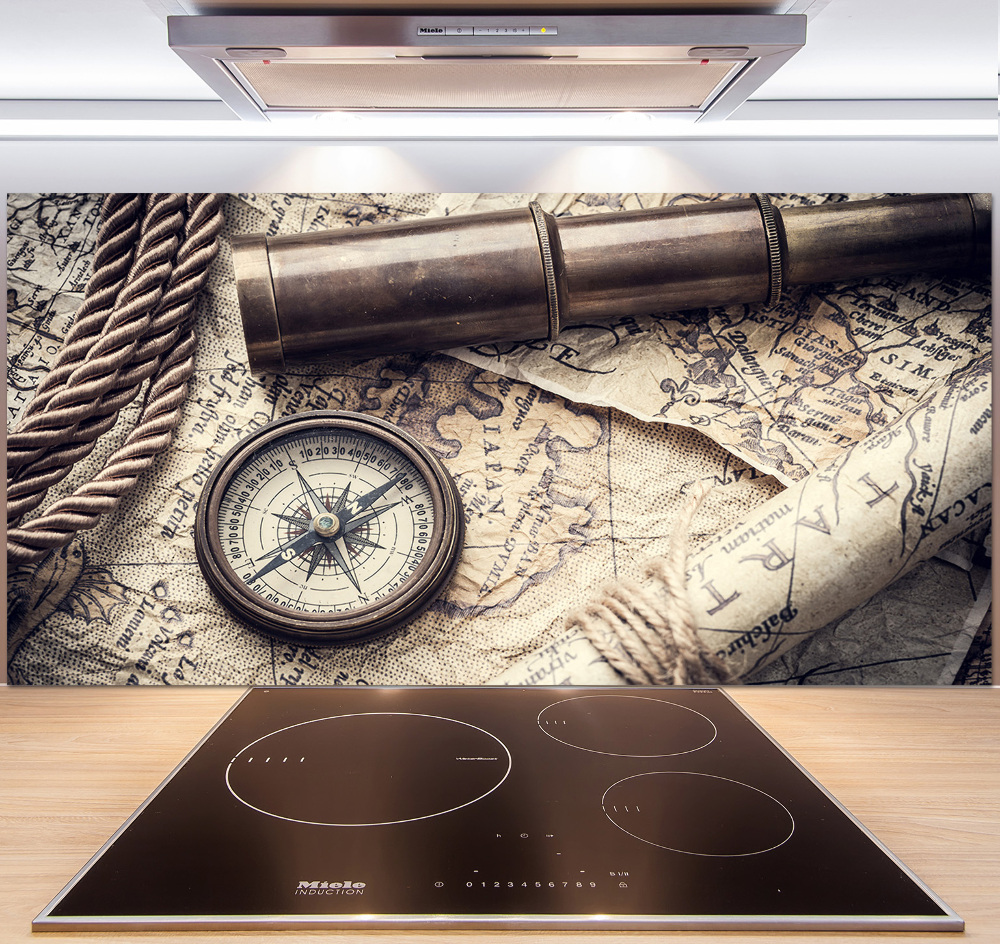 Cooker splashback Compass map of magnifier