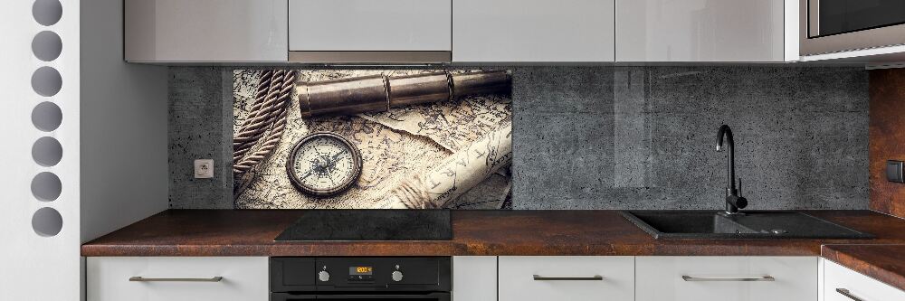 Cooker splashback Compass map of magnifier