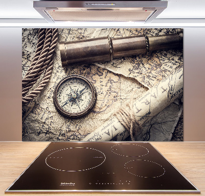 Cooker splashback Compass map of magnifier