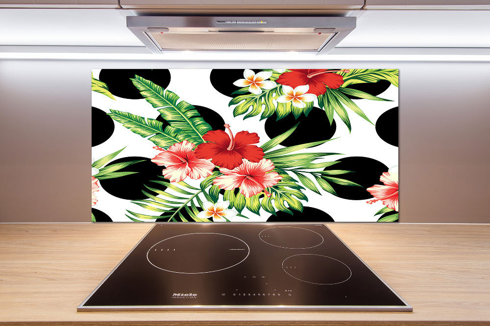 Cooker splashback Hawaiian flowers