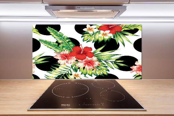 Cooker splashback Hawaiian flowers