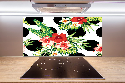 Cooker splashback Hawaiian flowers