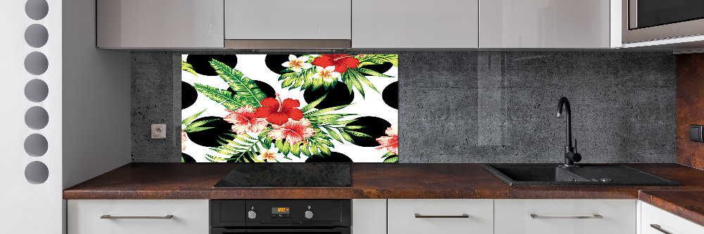 Cooker splashback Hawaiian flowers