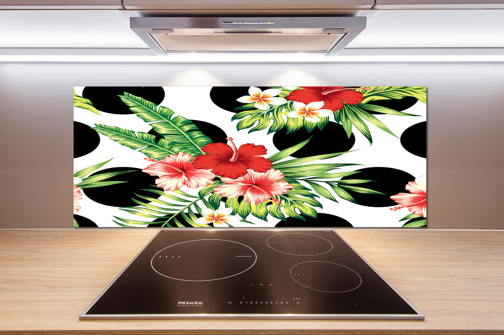 Cooker splashback Hawaiian flowers