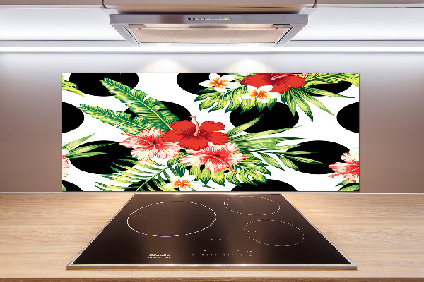 Cooker splashback Hawaiian flowers