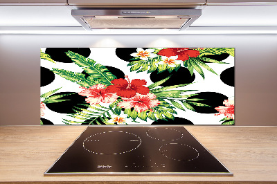 Cooker splashback Hawaiian flowers