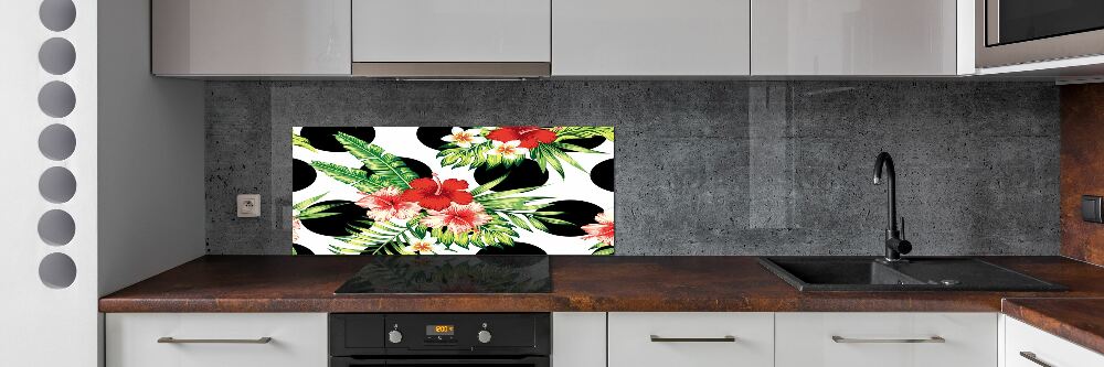 Cooker splashback Hawaiian flowers