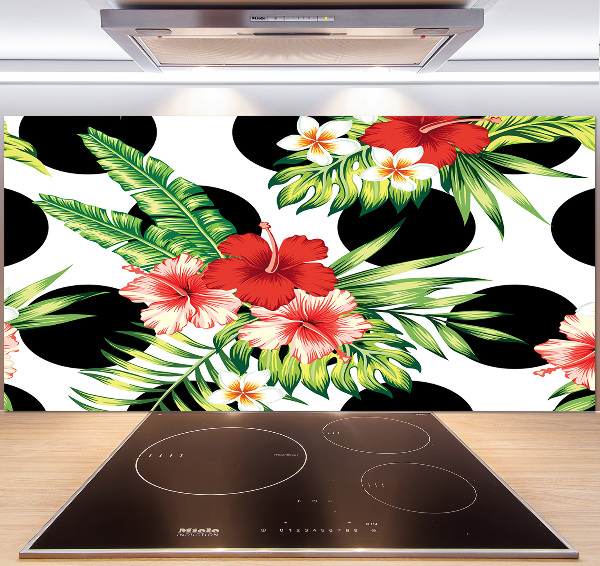 Cooker splashback Hawaiian flowers