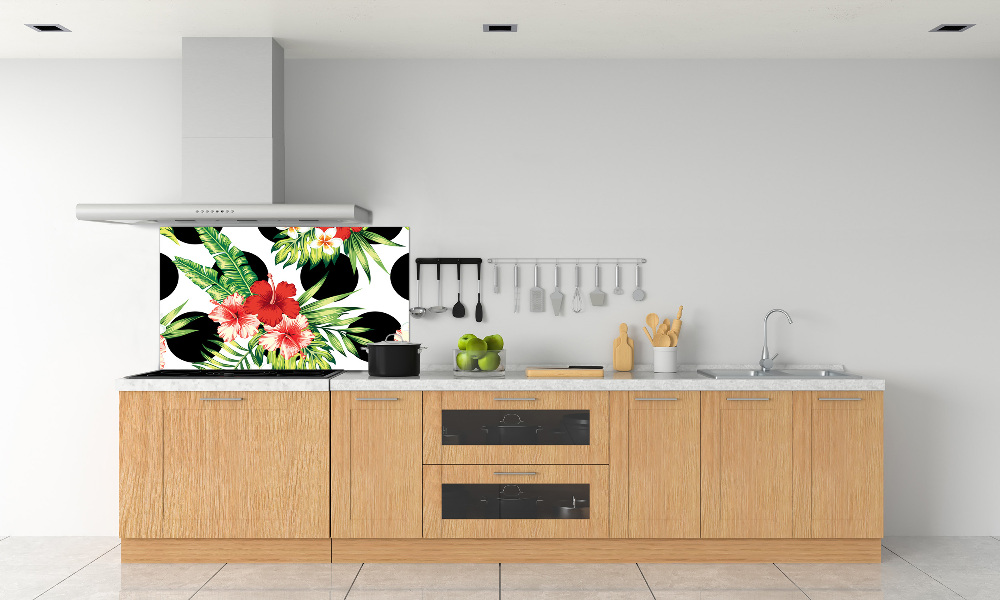 Cooker splashback Hawaiian flowers