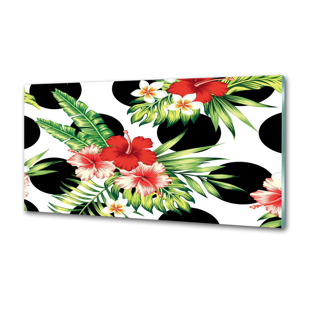 Cooker splashback Hawaiian flowers