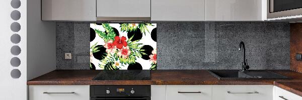 Cooker splashback Hawaiian flowers