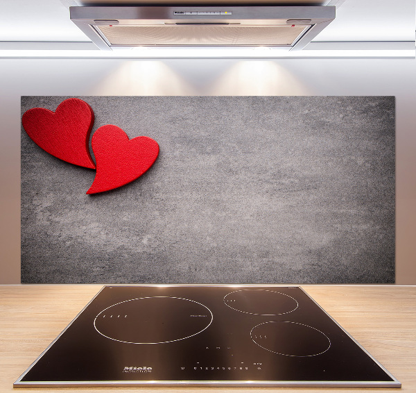 Kitchen wall panels Red hearts