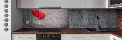 Kitchen wall panels Red hearts