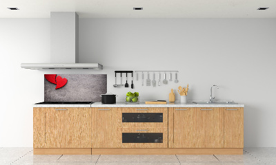 Kitchen wall panels Red hearts