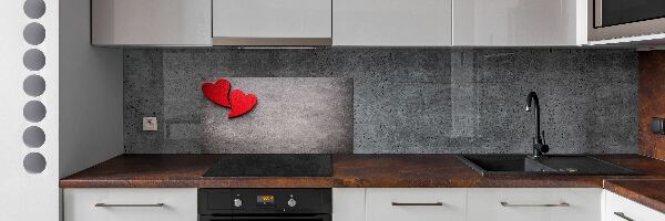 Kitchen wall panels Red hearts