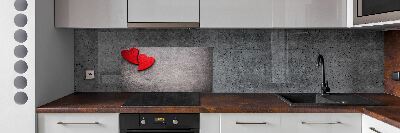 Kitchen wall panels Red hearts