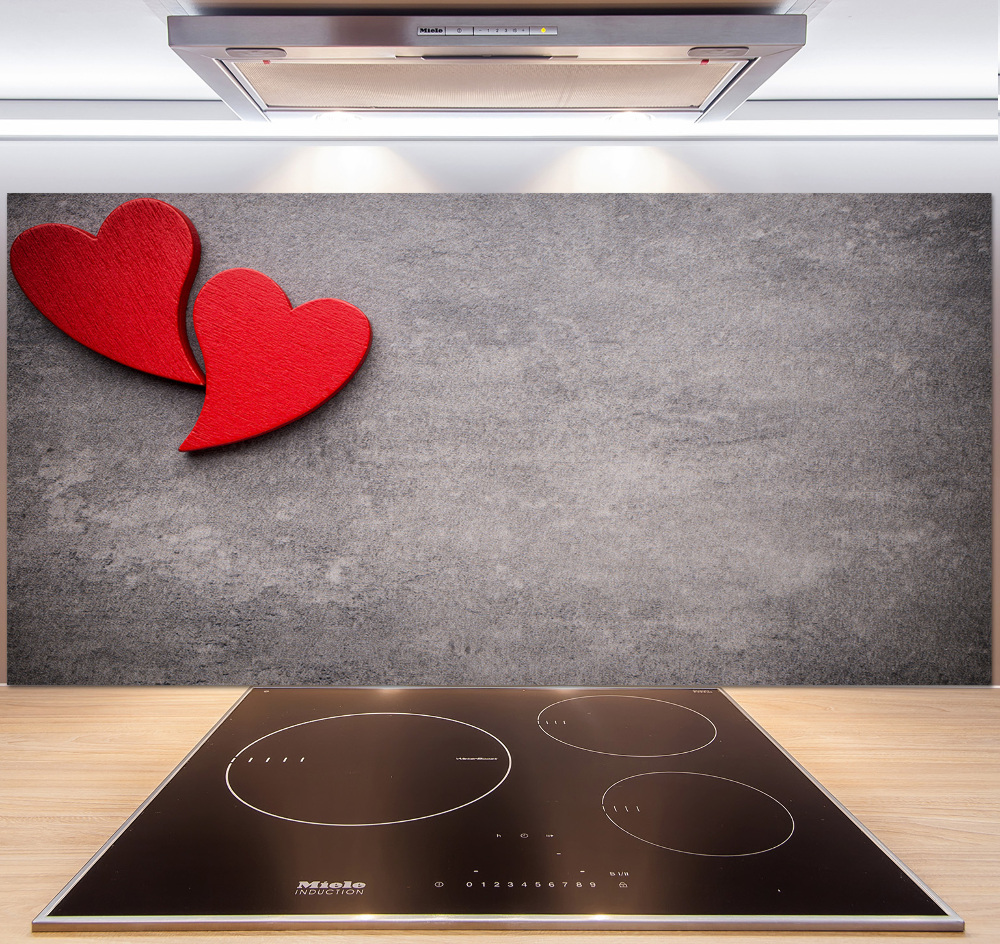 Kitchen wall panels Red hearts