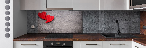 Kitchen wall panels Red hearts