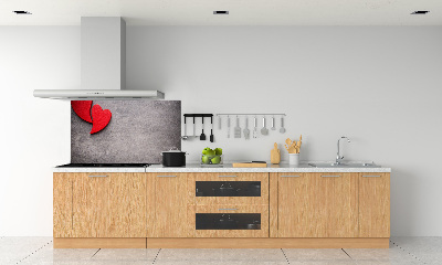 Kitchen wall panels Red hearts