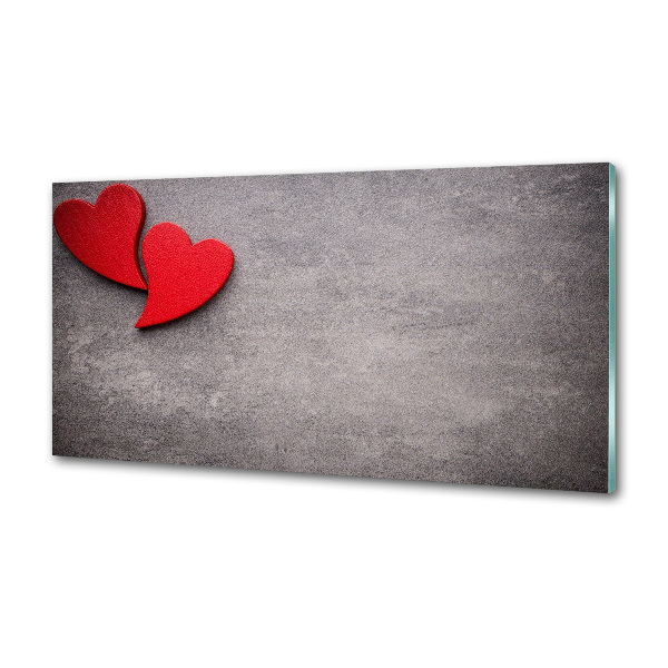 Kitchen wall panels Red hearts