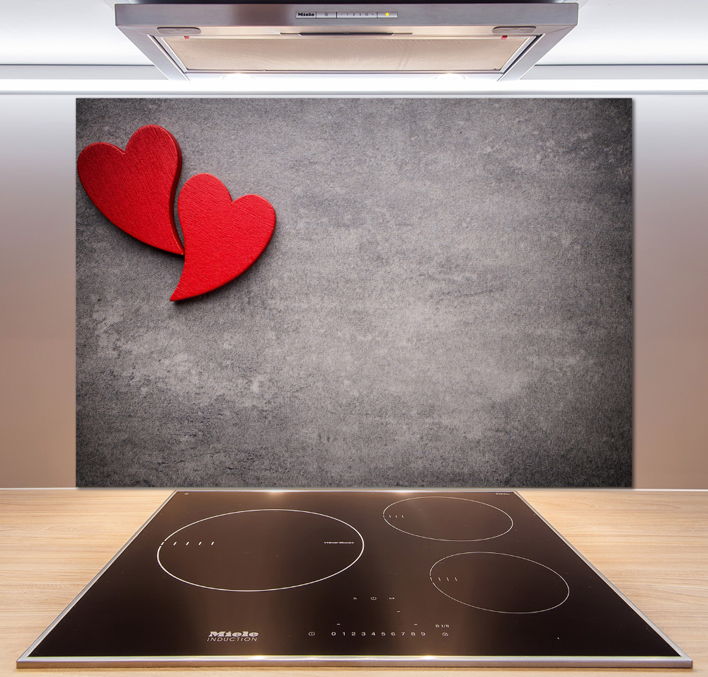 Kitchen wall panels Red hearts