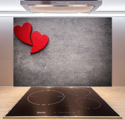 Kitchen wall panels Red hearts