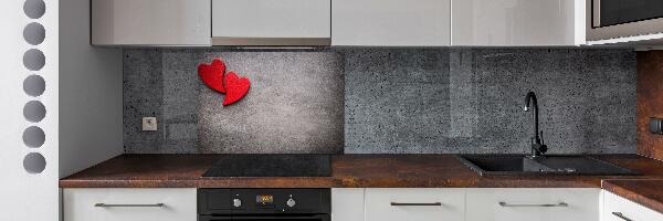 Kitchen wall panels Red hearts