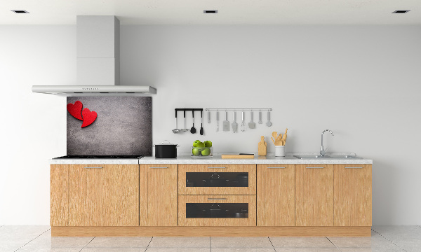 Kitchen wall panels Red hearts