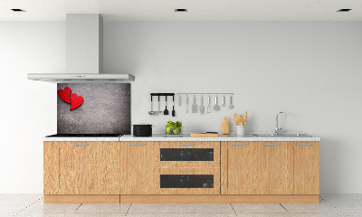 Kitchen wall panels Red hearts