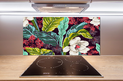 Cooker splashback Tropical flowers