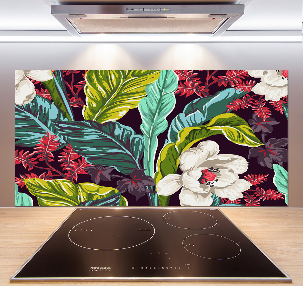 Cooker splashback Tropical flowers