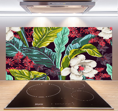 Cooker splashback Tropical flowers