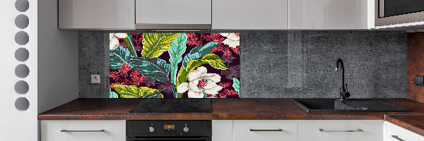 Cooker splashback Tropical flowers