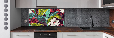 Cooker splashback Tropical flowers