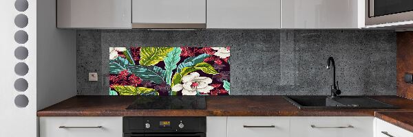 Cooker splashback Tropical flowers